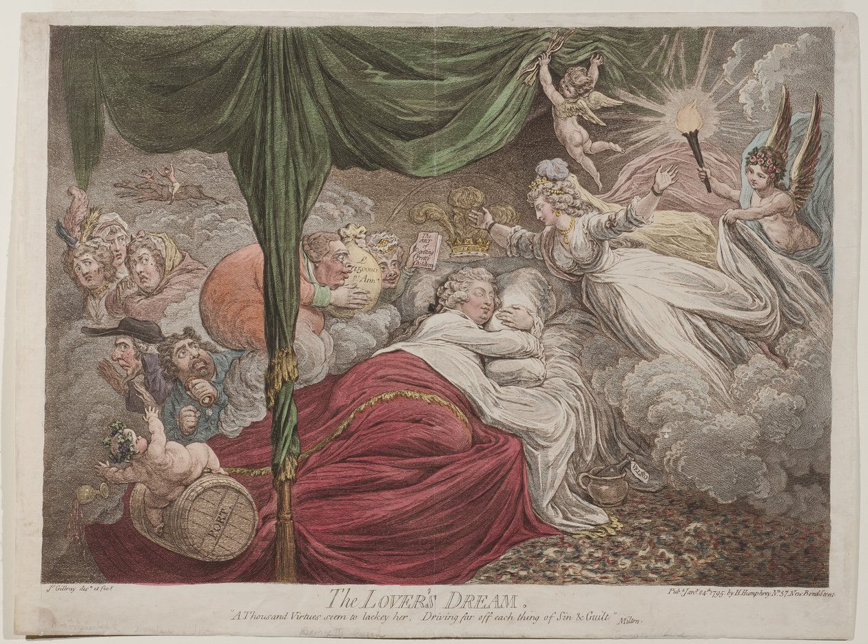 Sen milenců, 1795 od James Gillray