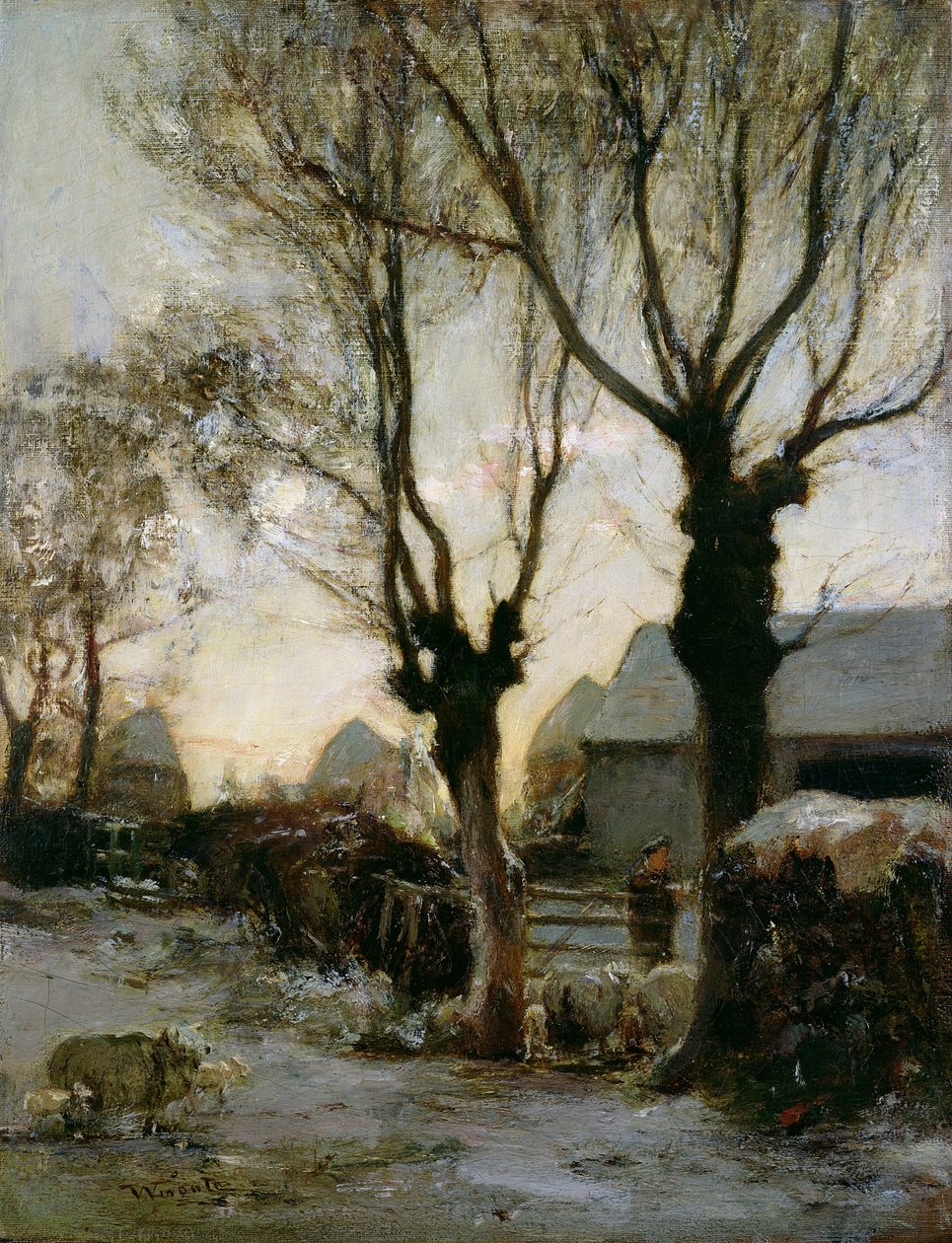 Farmářský dvůr v zimě od James Lawton Wingate