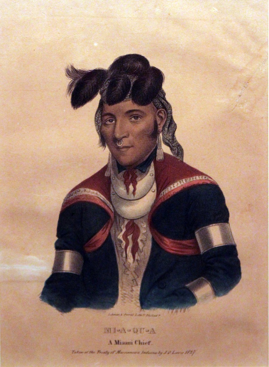 Mi-A-Qu-A, Miami Chief, 1827 od James Otto Lewis