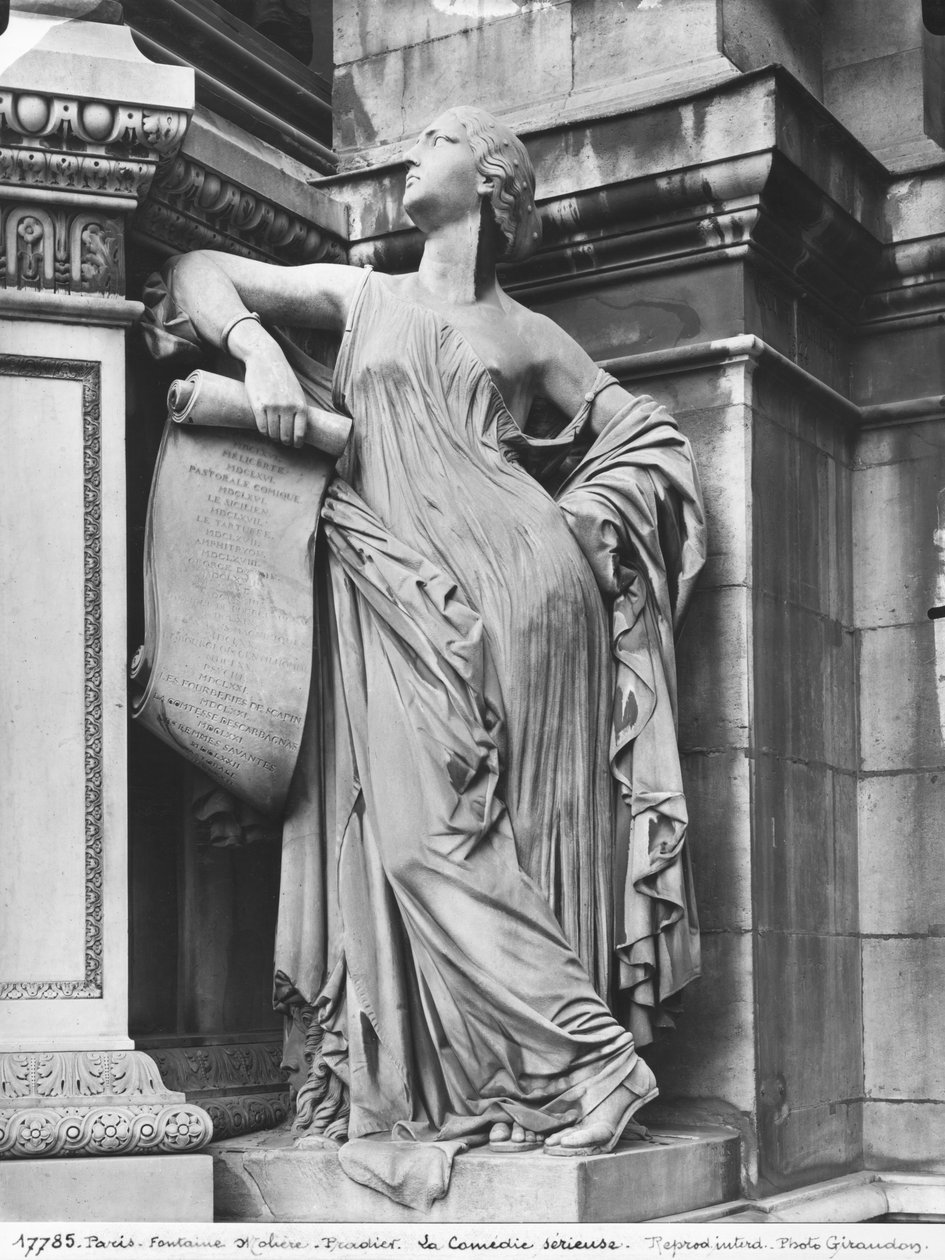 Fontána Moliere, Vážná komedie, 1844 (mramor) (detail) (viz také 189432, 346525) od James Pradier