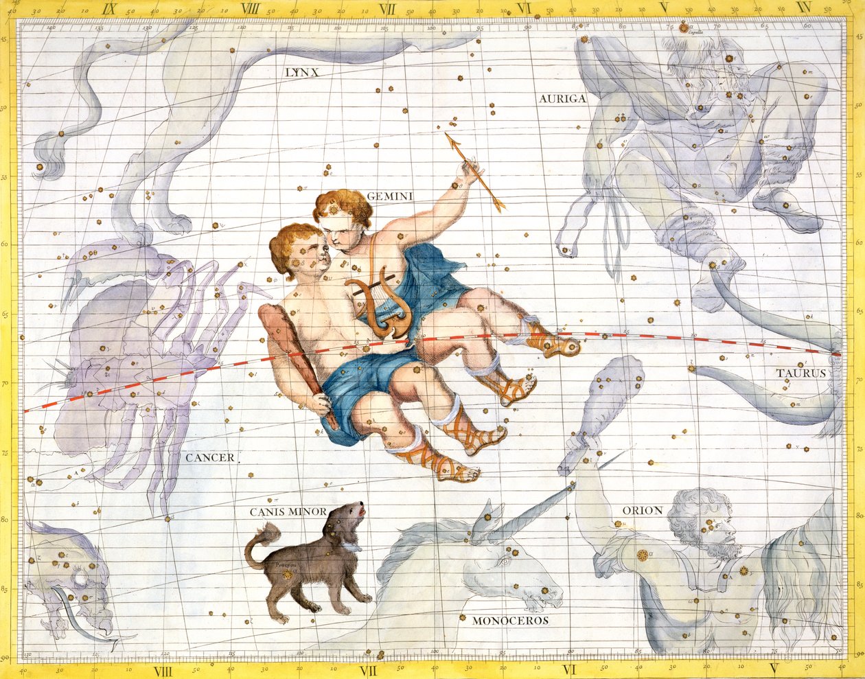 Constellation of Gemini with Canis Minor, deska 13 z 