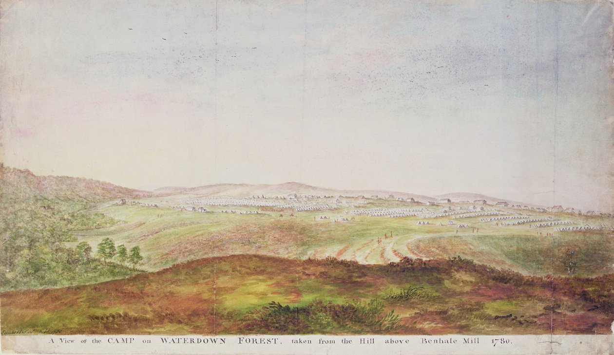 Pohled na tábor na Waterdown Forest, 1780 od James the Younger Lambert