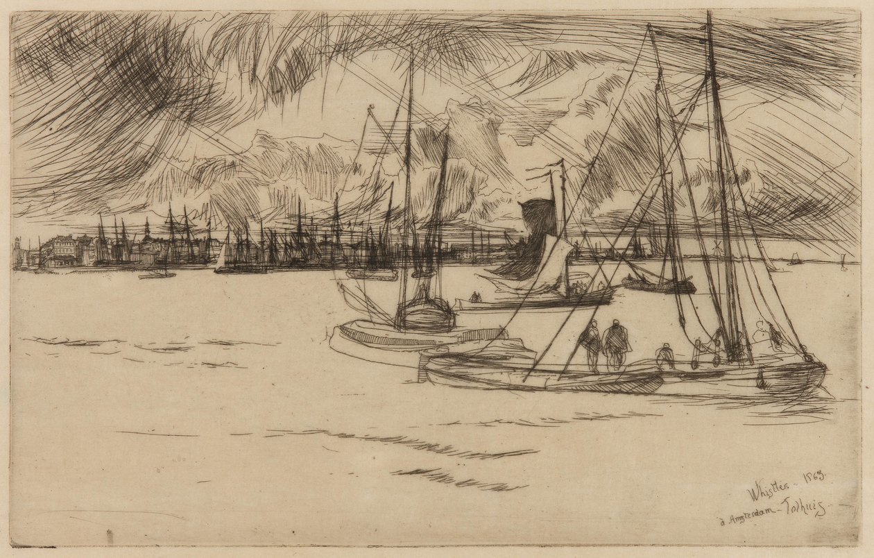 Amsterdam, z Tolhuis, 1863. od James Abbott McNeill Whistler