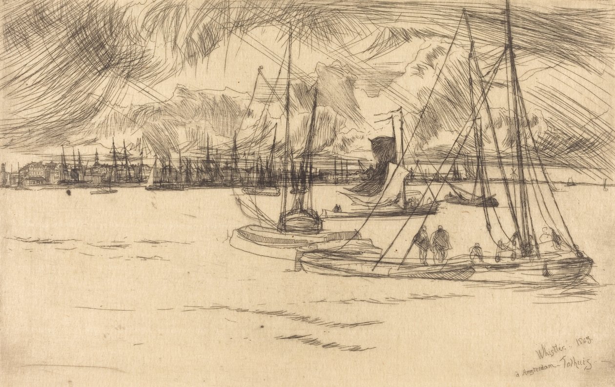 Amsterdam z Tolhuis, 1863. od James Abbott McNeill Whistler