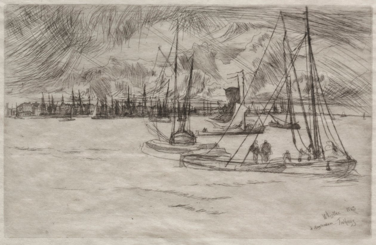 Amsterdam z Tolhuis, 1863. od James Abbott McNeill Whistler
