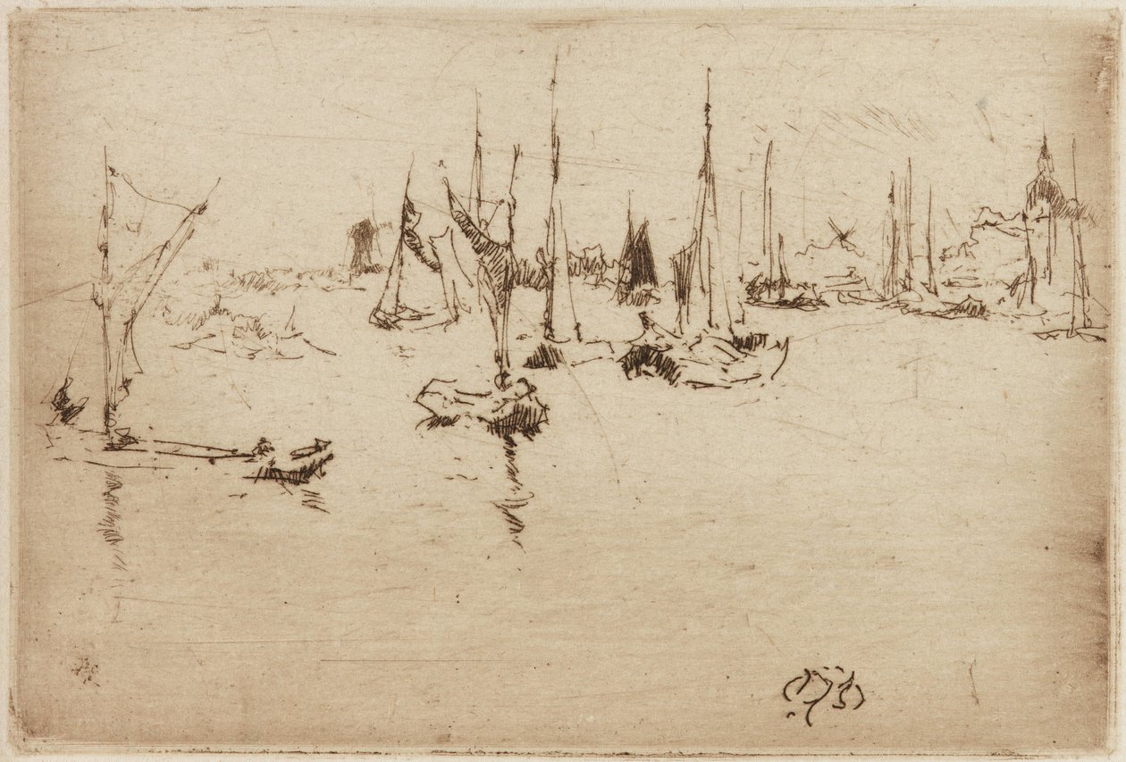 Barges, Dordrecht, 1884. od James Abbott McNeill Whistler