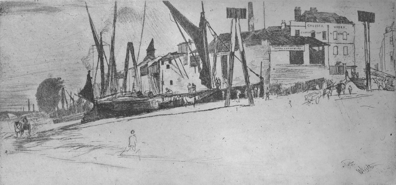 Chelsea Wharf, 1863, 1904 od James Abbott McNeill Whistler