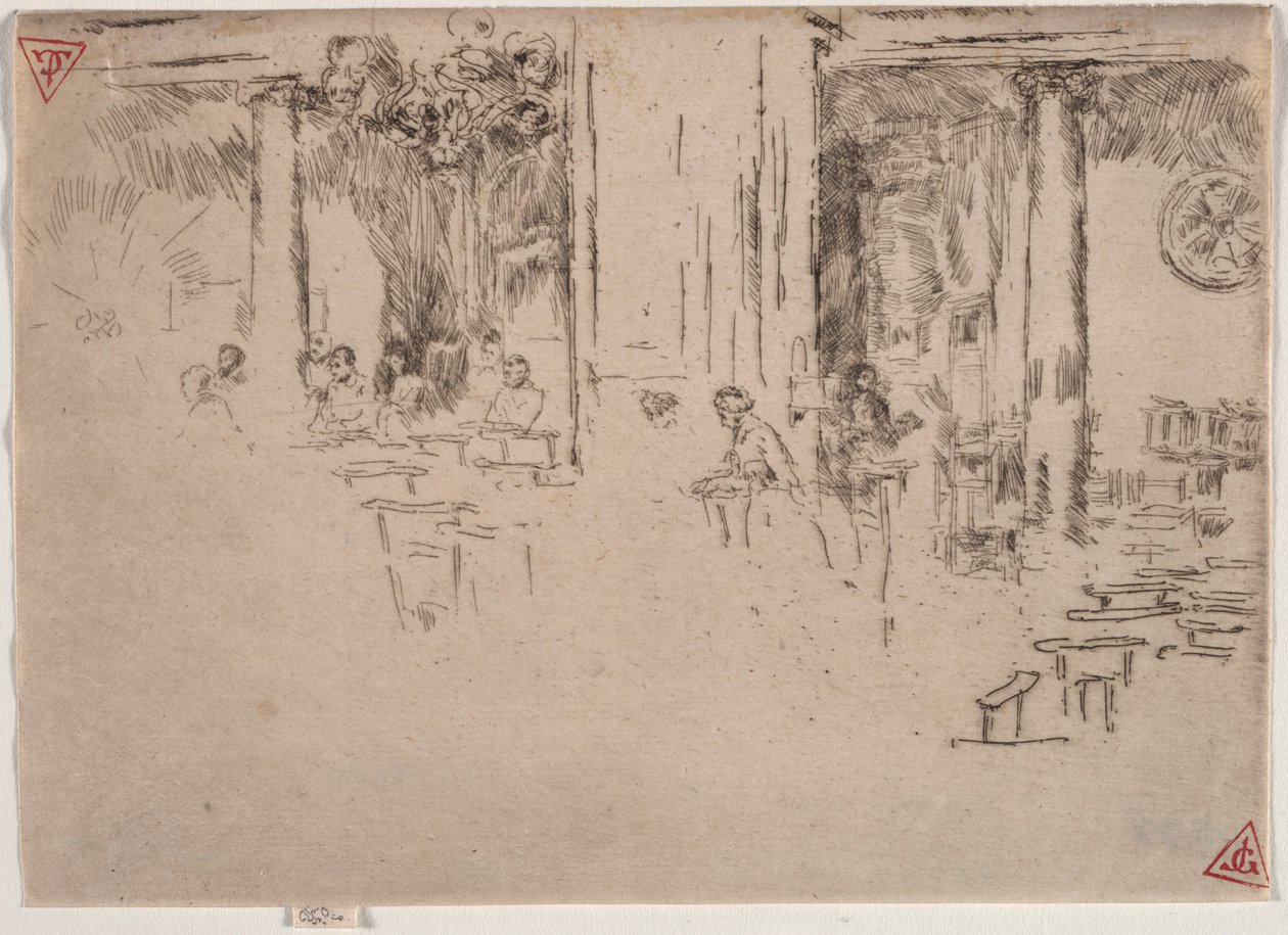 Kostel, Brusel. od James Abbott McNeill Whistler