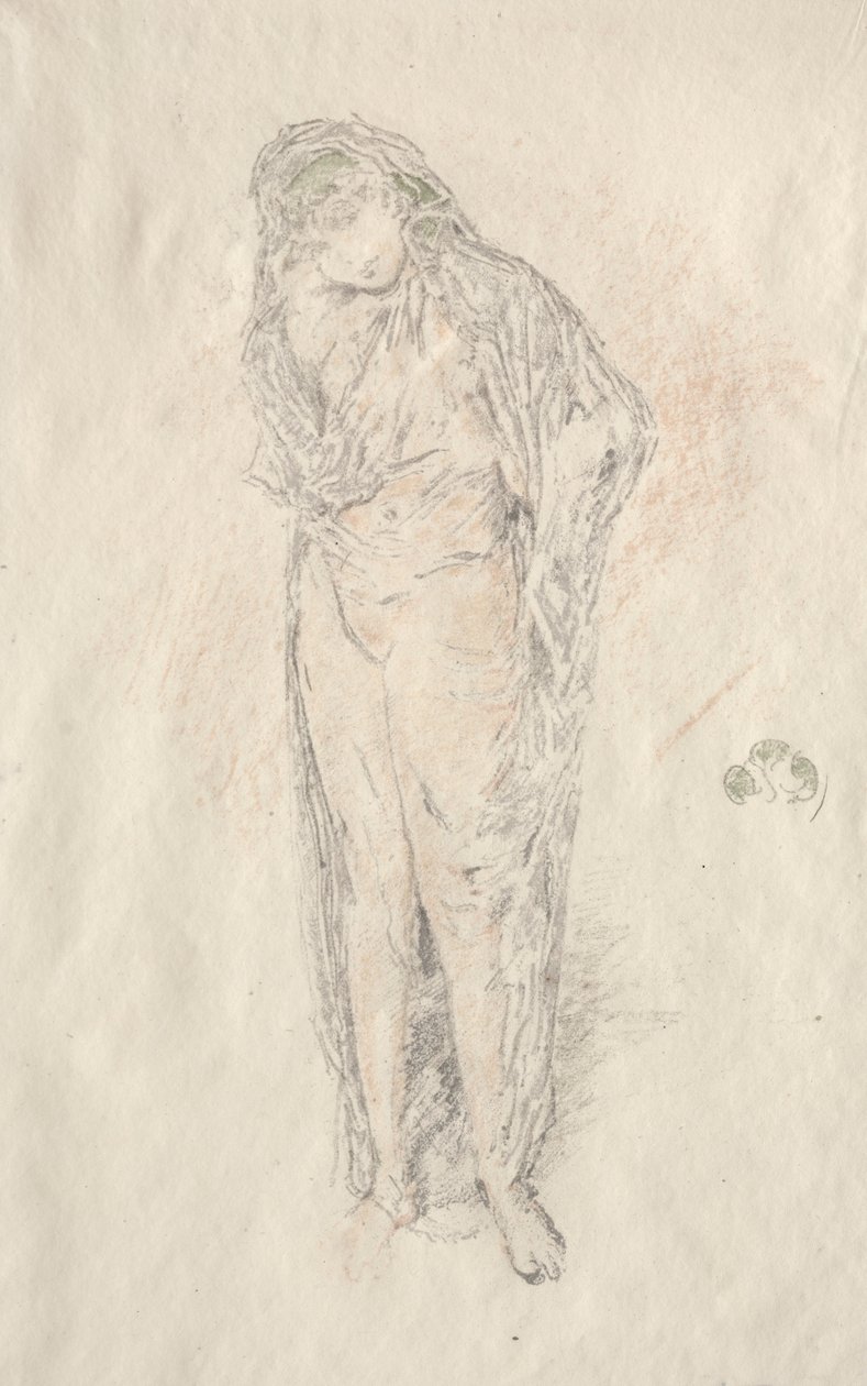 Zahalená postava stojící. od James Abbott McNeill Whistler