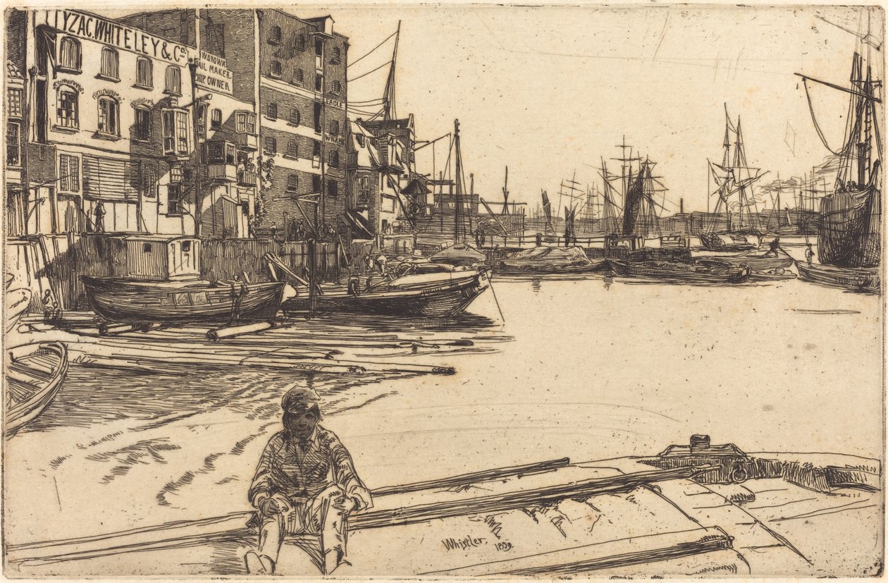 Eagle Wharf, 1859. od James Abbott McNeill Whistler