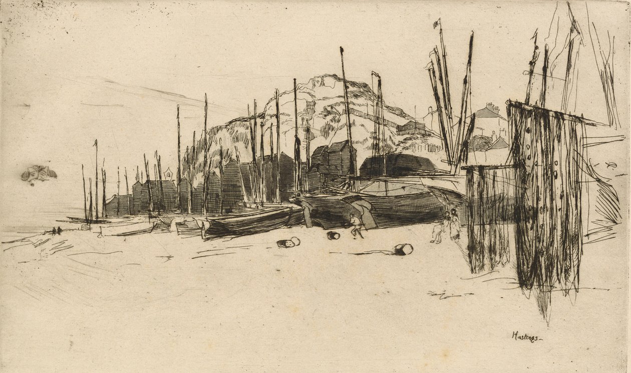 Rybářské lodě, Hastings, 1877. od James Abbott McNeill Whistler