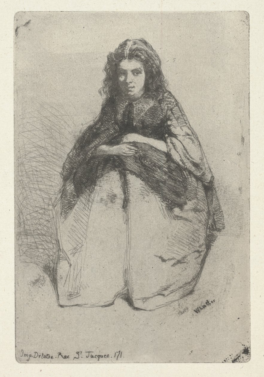 Fumette, asi 1857 (lept a suchá jehla) od James Abbott McNeill Whistler