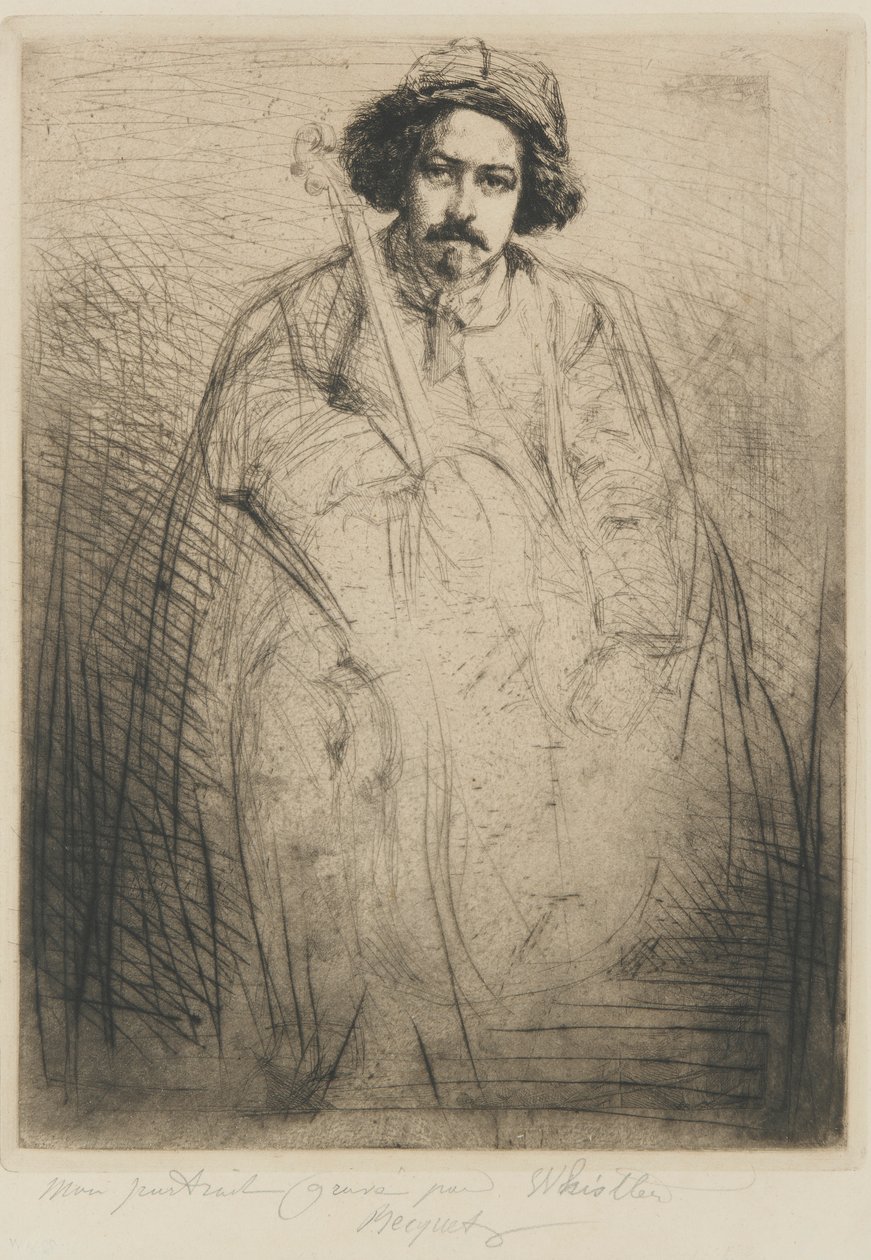 J. Becquet, sochař, 1859. od James Abbott McNeill Whistler
