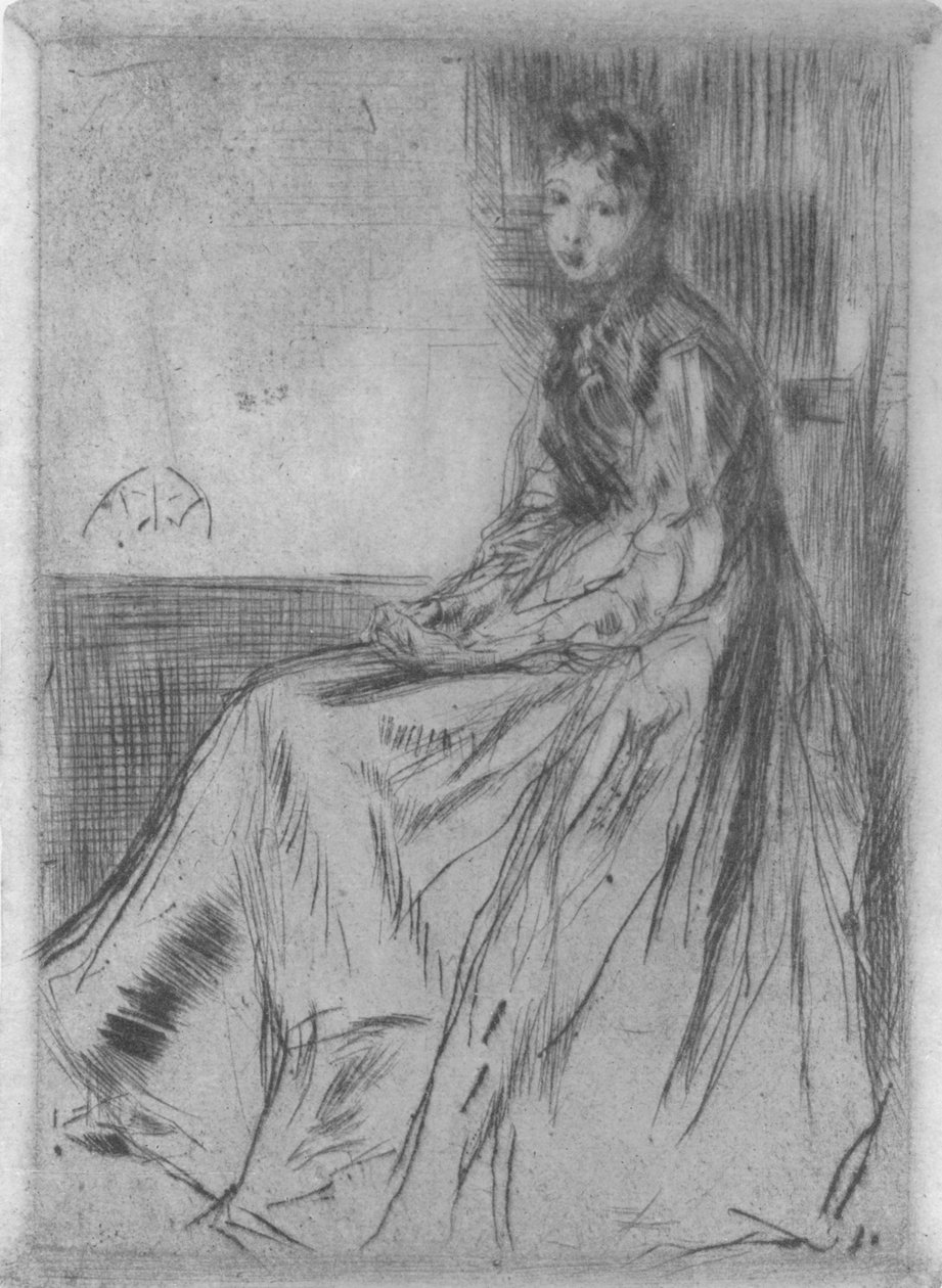 Maude, Sedící, 1873, 1904 od James Abbott McNeill Whistler