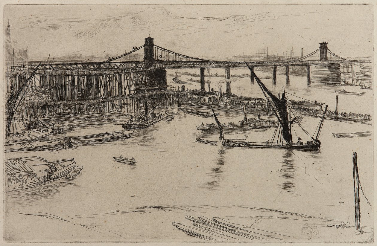 Old Hungerford Bridge, 1861. od James Abbott McNeill Whistler
