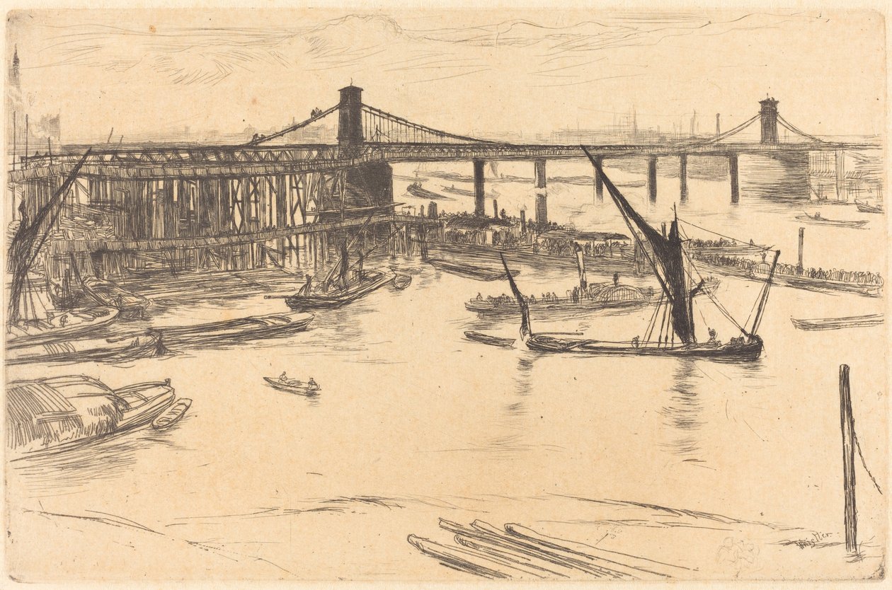 Old Hungerford Bridge, 1861. od James Abbott McNeill Whistler