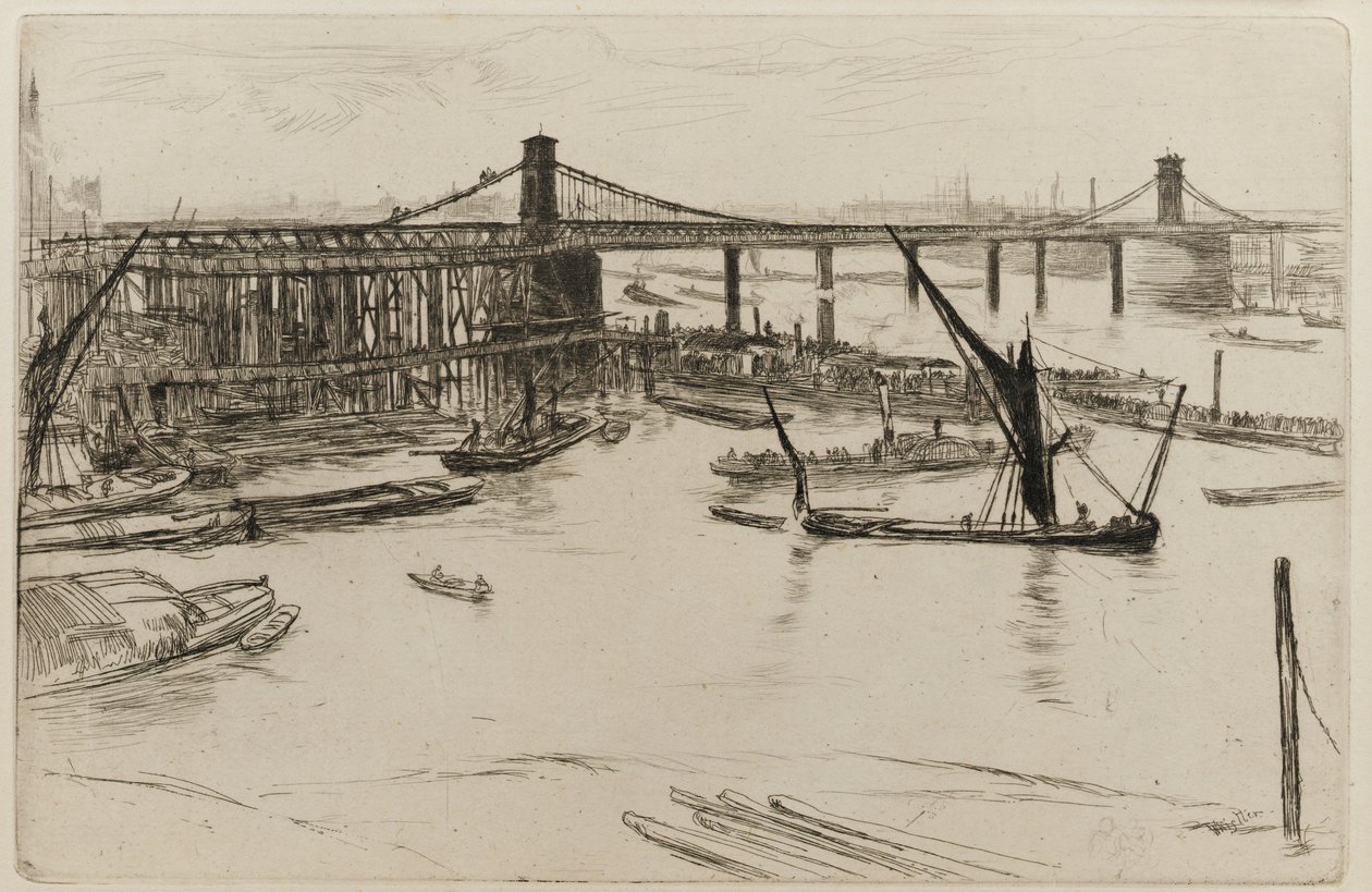 Old Hungerford Bridge, 1861. od James Abbott McNeill Whistler