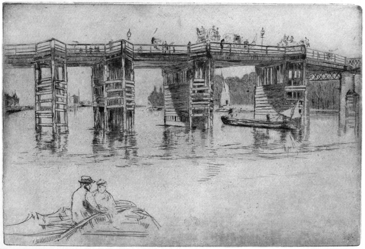 Old Putney Bridge, 1879 1904. od James Abbott McNeill Whistler