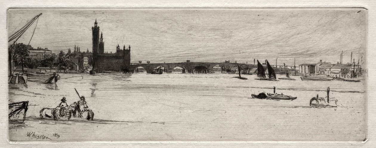 Old Westminster Bridge, 1871. od James Abbott McNeill Whistler