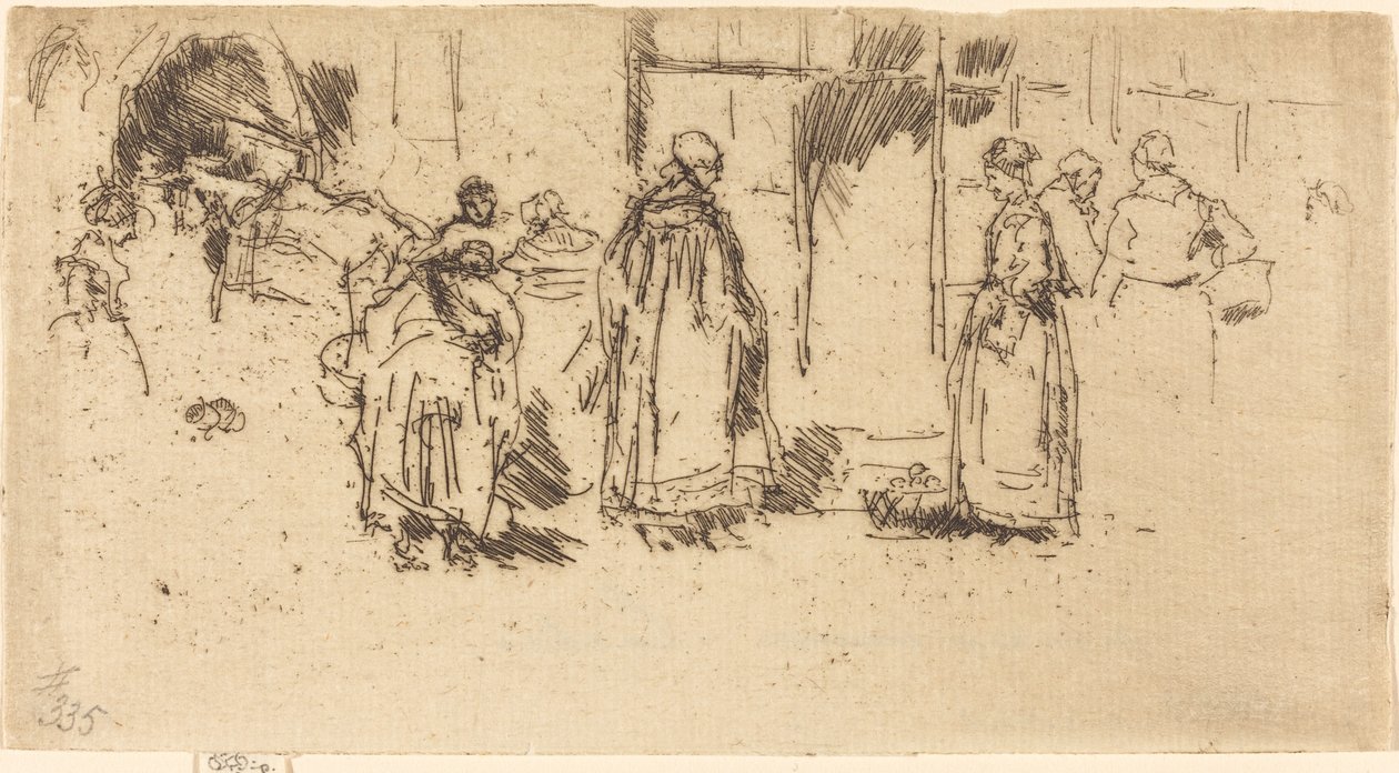 Drůbeží trh, Loches, 1888. od James Abbott McNeill Whistler