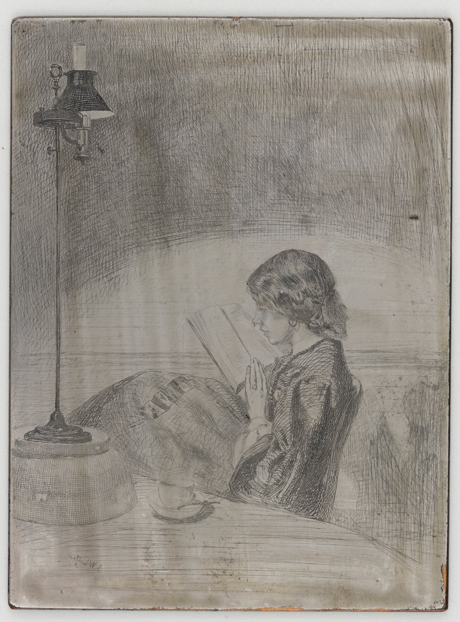 Reading by Lamplight, 1858. od James Abbott McNeill Whistler