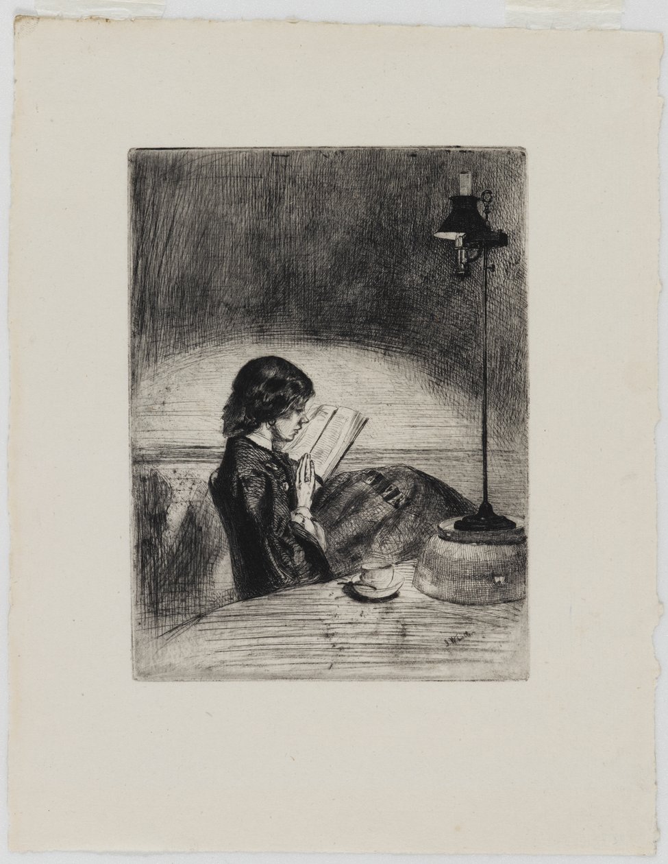 Reading by Lamplight, 1858. od James Abbott McNeill Whistler