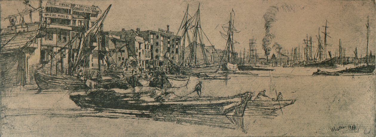Thames Warehouses, 1859, 1904 od James Abbott McNeill Whistler