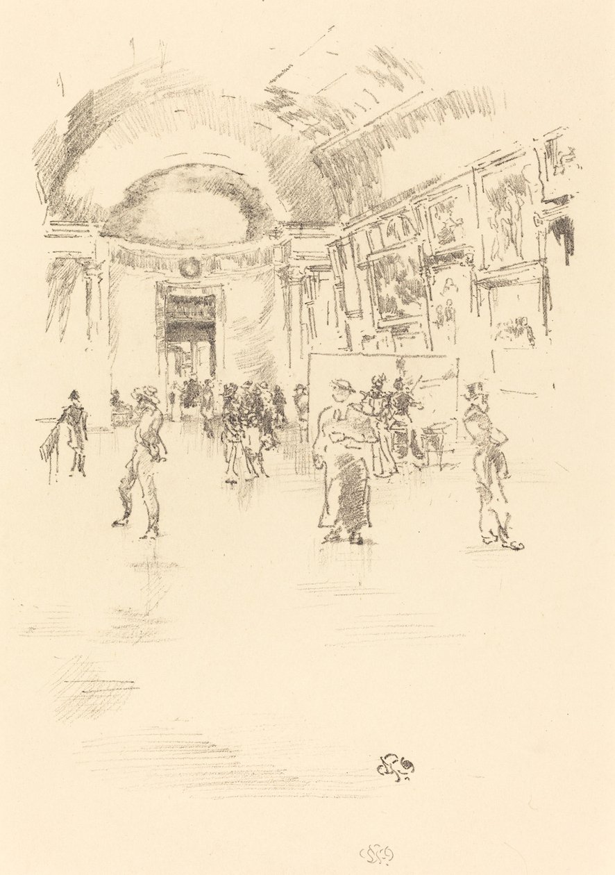 Dlouhá galerie, Louvre, 1894. od James Abbott McNeill Whistler