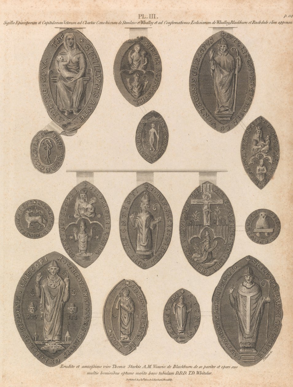 Seals of Whalley Abbey od James Basire