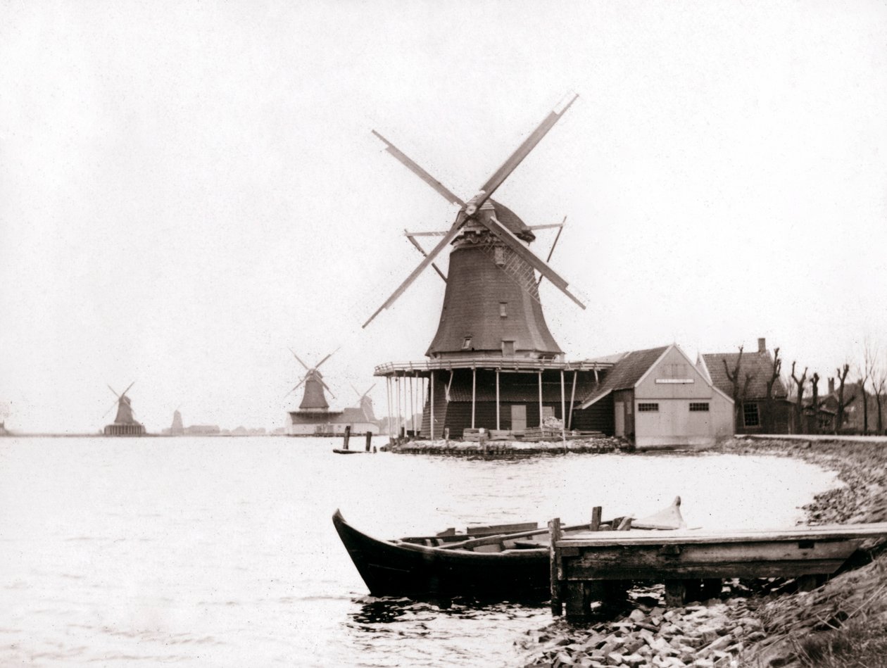 Větrné mlýny, Laandam, Nizozemsko, 1898. od James Batkin