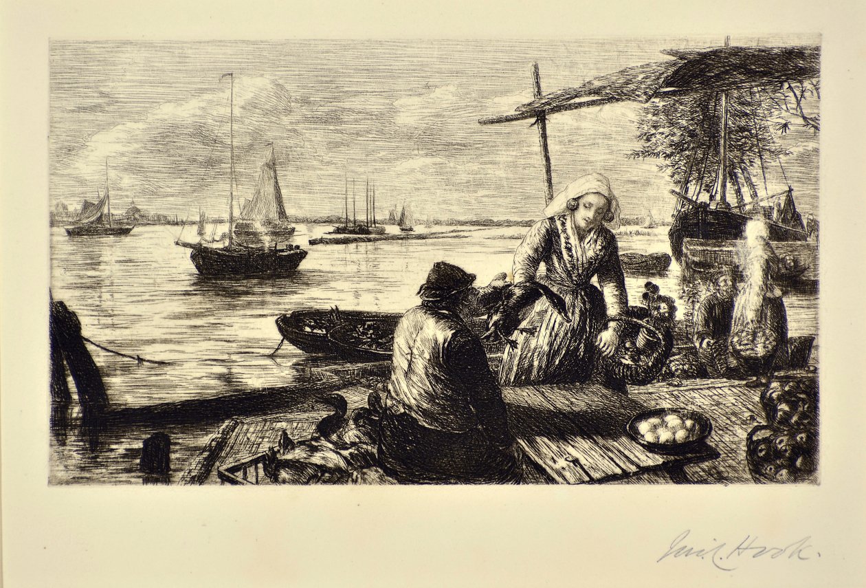 Market Boat, Holandsko od James Clarke Hook
