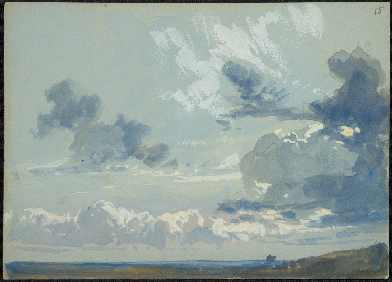 Studie oblohy s horizontem (recto) od James Duffield Harding