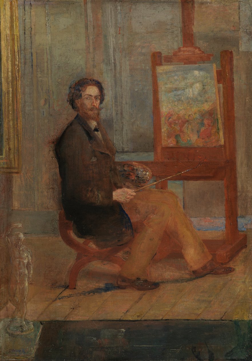 Ensor u jeho stojanu od James Ensor