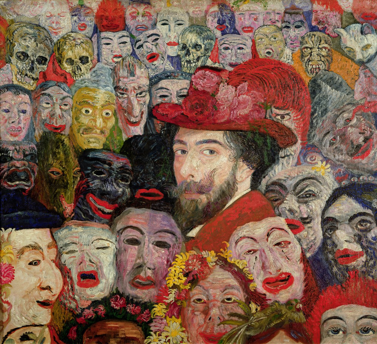 Můj portrét obklopený maskami od James Ensor