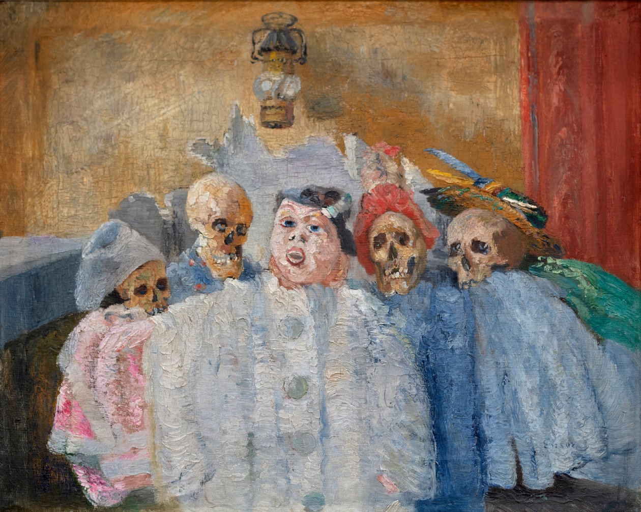 Pierrot a kostra od James Ensor