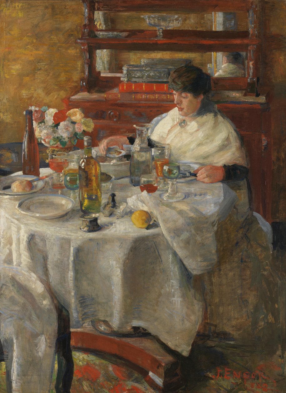 Požírač ústřic (olej na plátně) od James Ensor