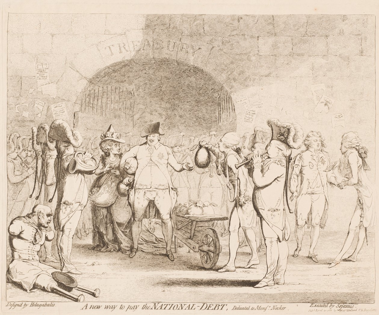 Nový způsob splácení státního dluhu od James Gillray