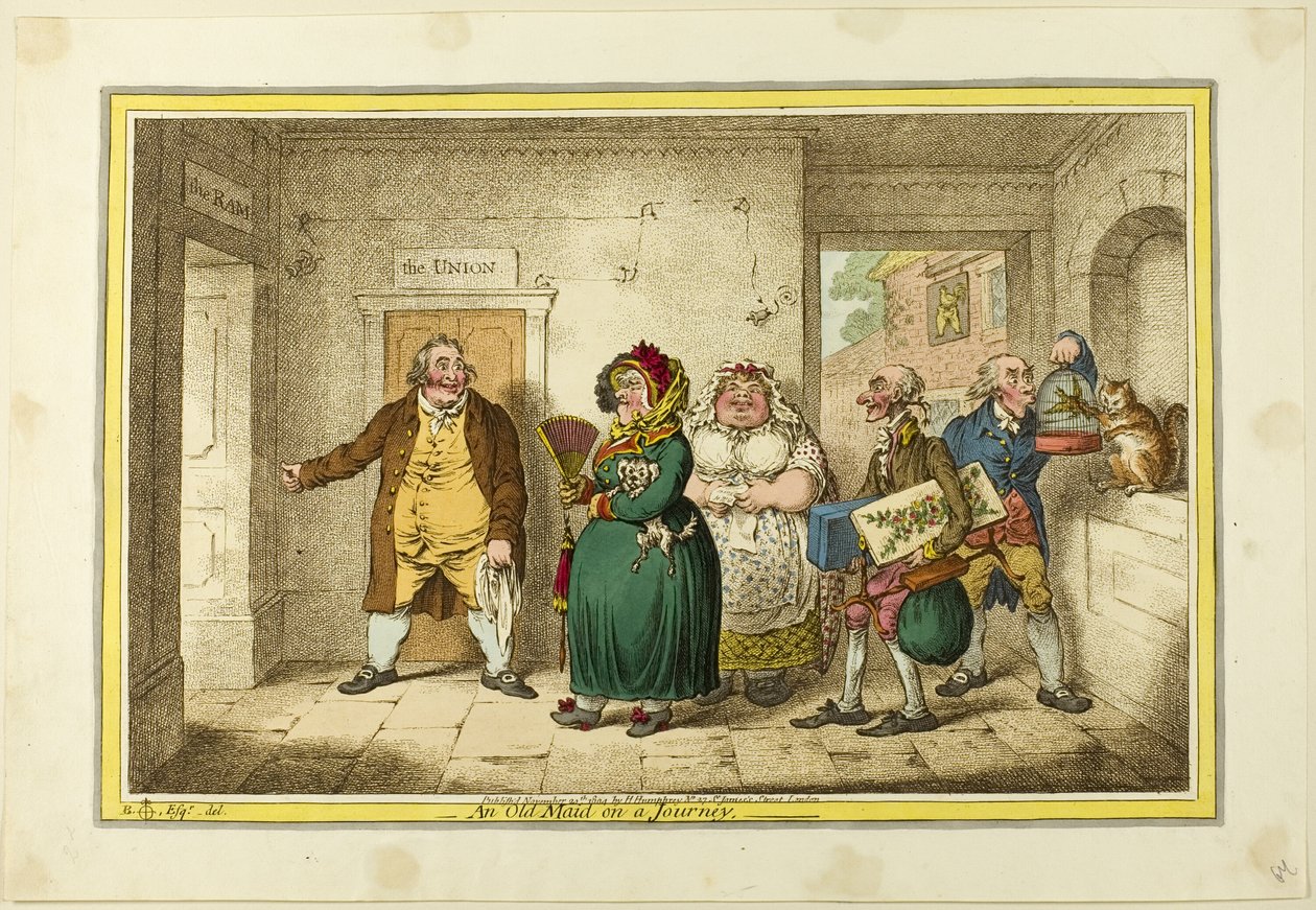 Stará panna na cestách od James Gillray