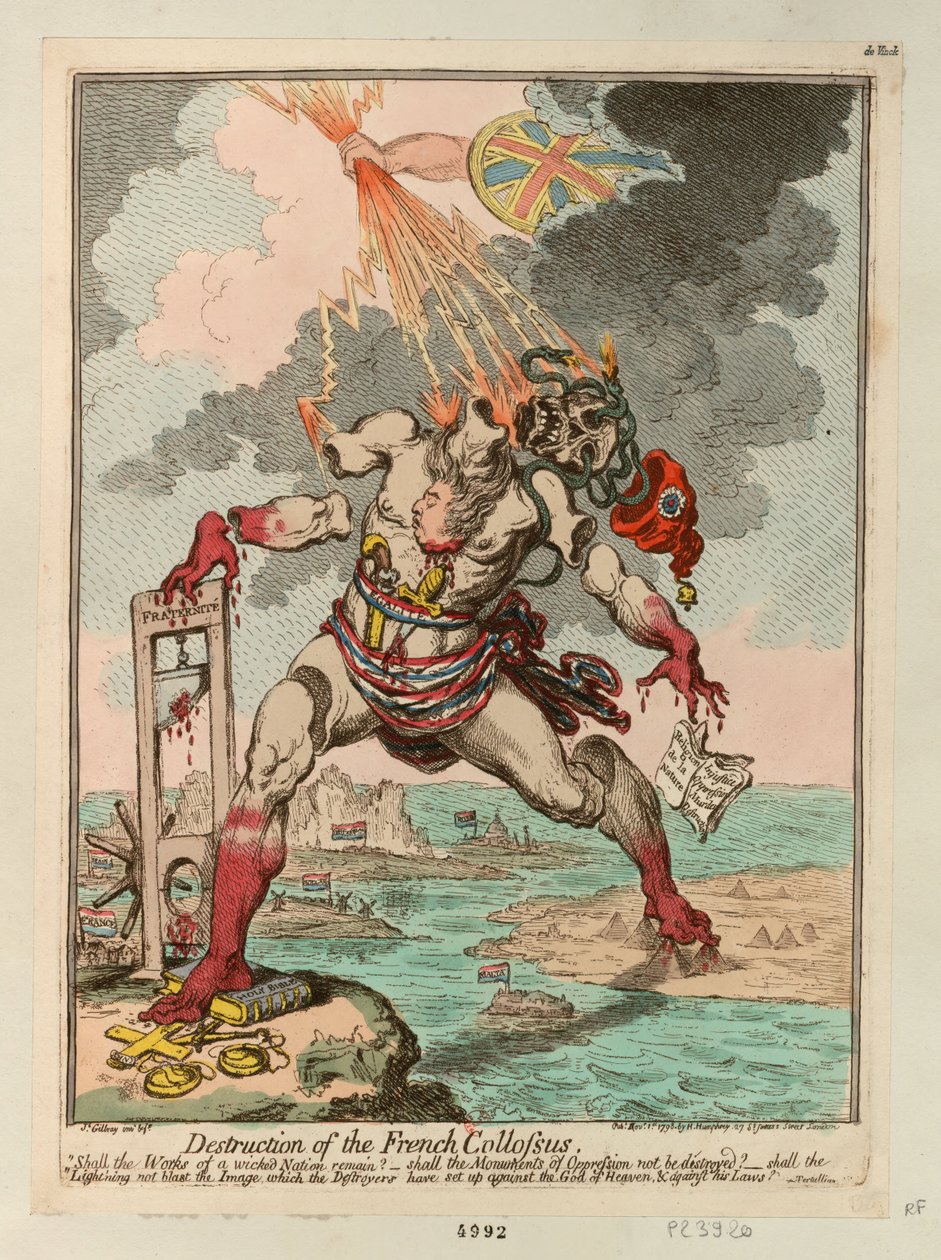 Zničení francouzského kolosu, 1798. od James Gillray