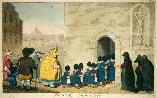 Vlámské postavy, vydal Hannah Humphrey od James Gillray