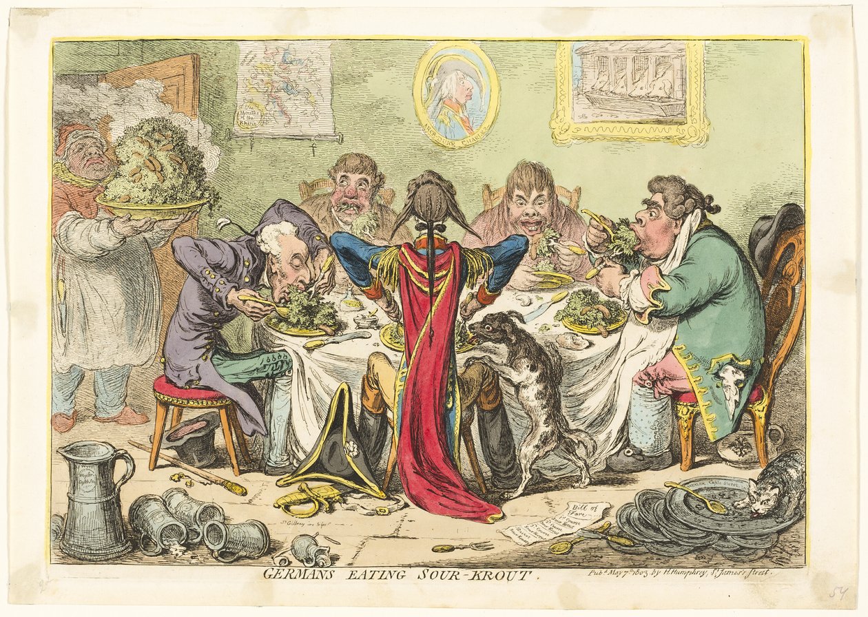 Němci jedí Sour-Krout od James Gillray