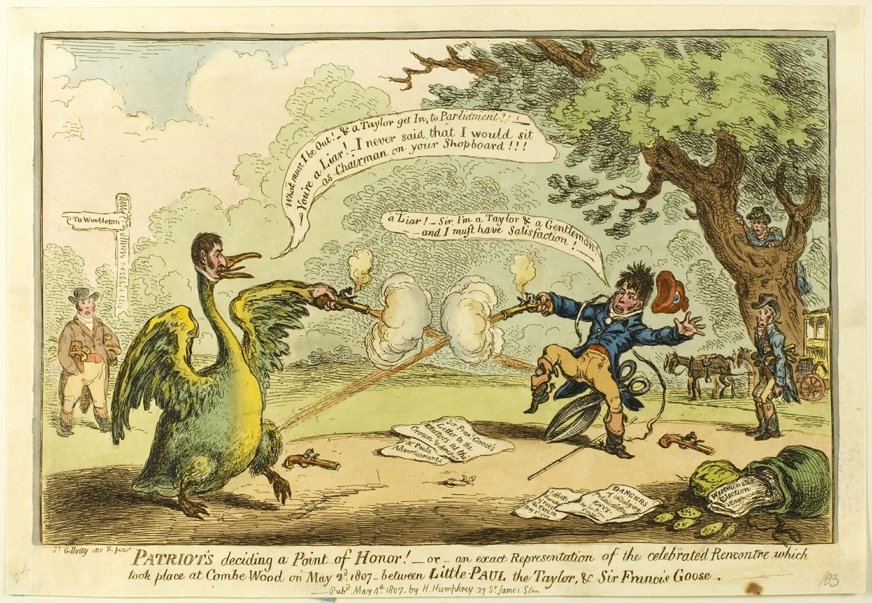 Patrioti - rozhodující bod cti! od James Gillray