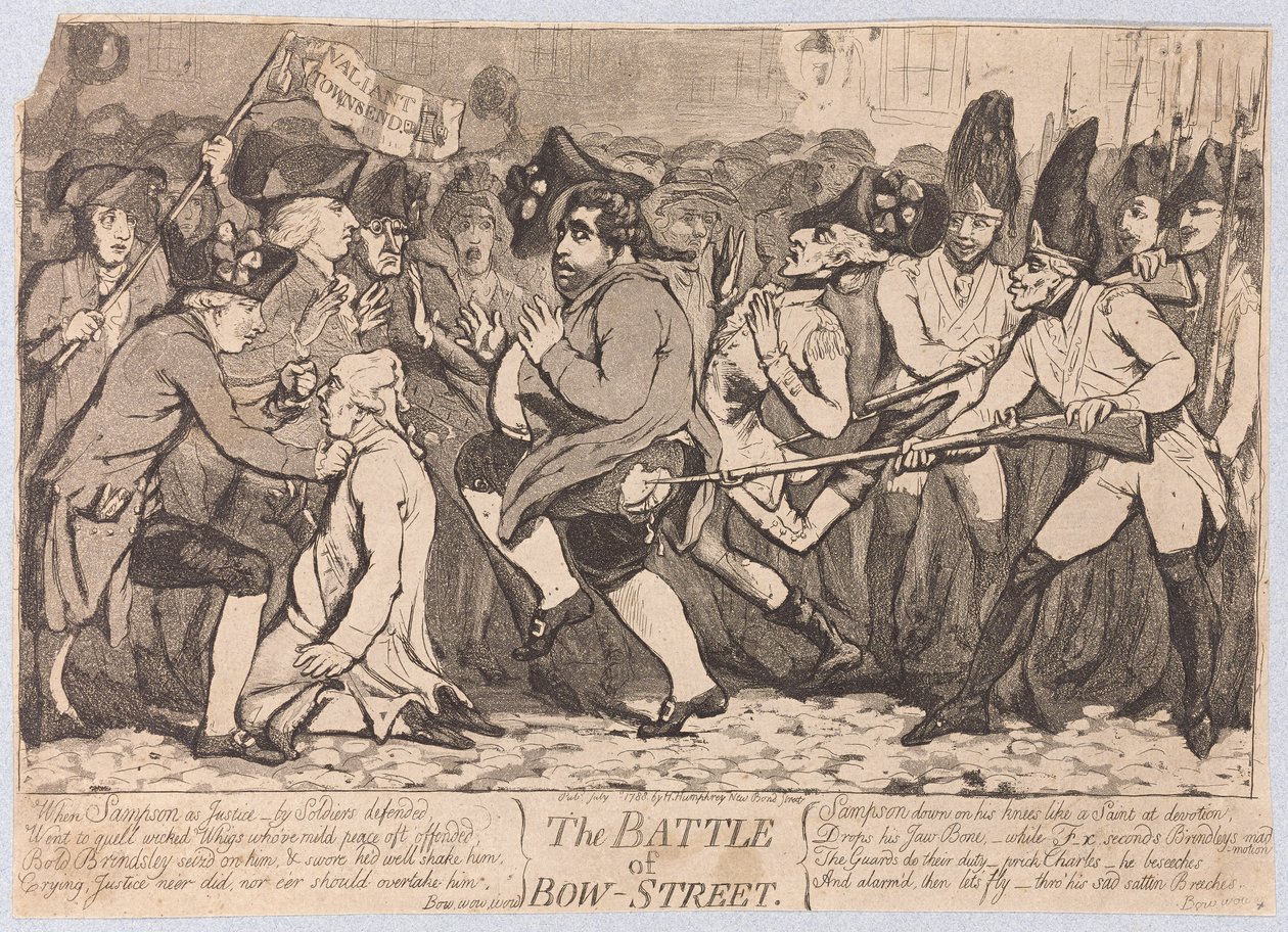 The Battle of Bow-Street, hospoda. 1788 od James Gillray