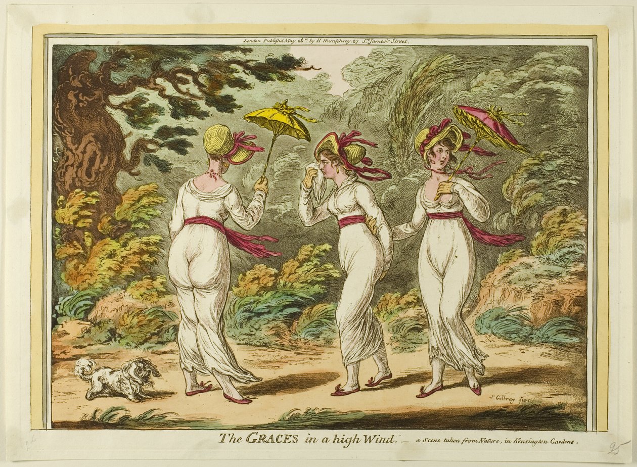 Milosti v silném větru od James Gillray