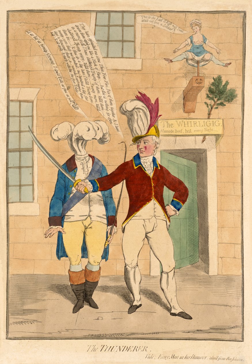 The Thunderer, hospoda. 1782 (ručně kolorovaná rytina) od James Gillray