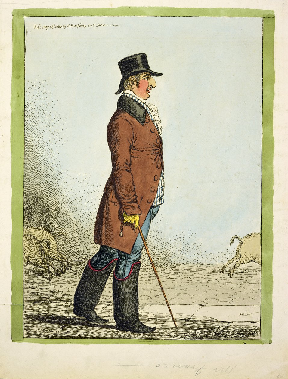 Bez názvu, vydal Hannah Humphrey, 1800 od James Gillray