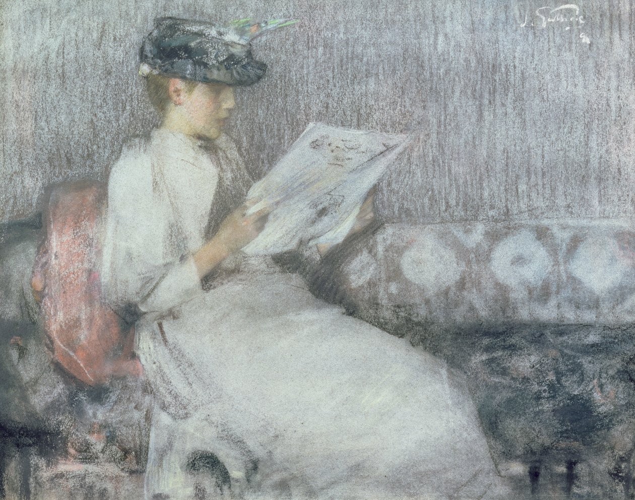 The Morning Paper, c.1890-91 od James Guthrie
