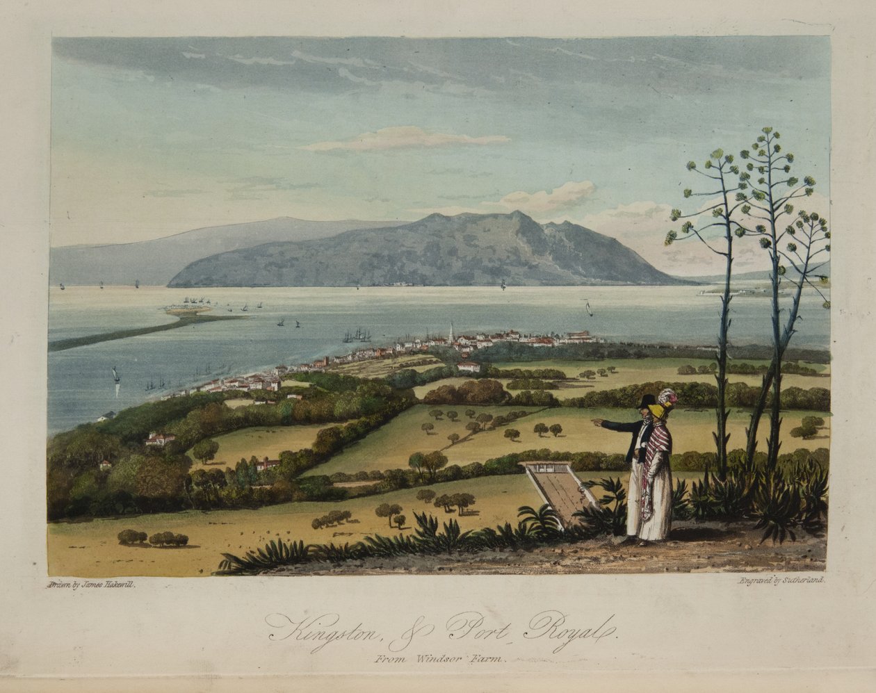 Kingston a Port Royale od James Hakewill