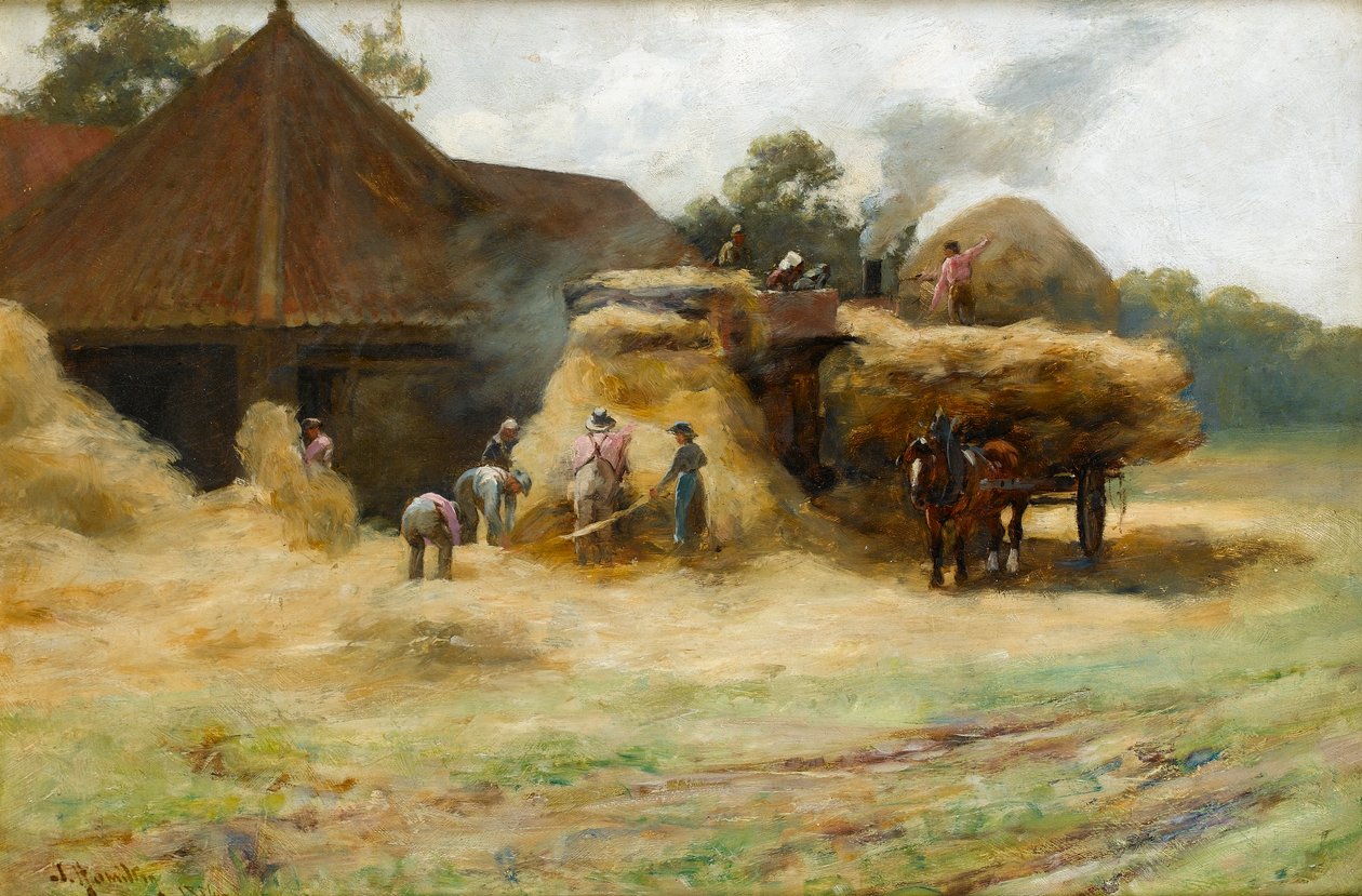 Threshing, skotská farma, 1884 od James Hamilton