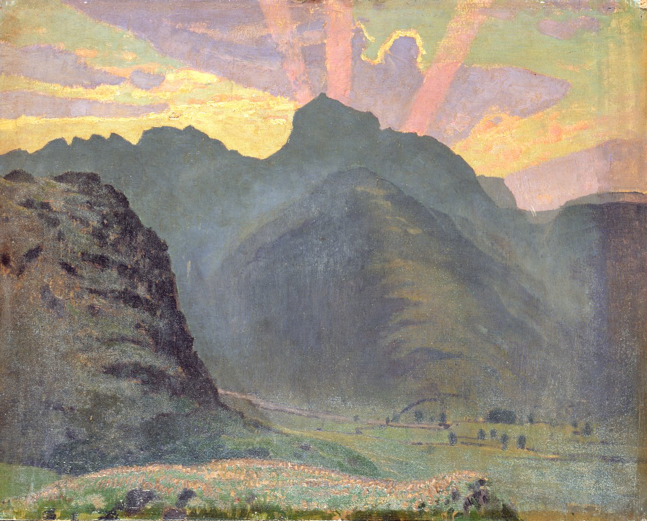 Východ slunce v Lake District, 1915 od James Hamilton Hay